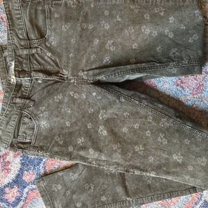 Free People Floral Corduroy Skinnies